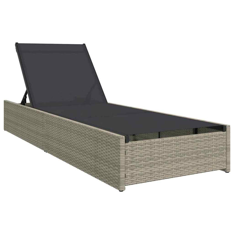 vidaXL Napozó párnával 1-személy Bézs 60 x 200 x 27cm polirattan