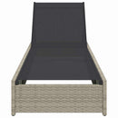 vidaXL Napozó párnával 1-személy Bézs 60 x 200 x 27cm polirattan