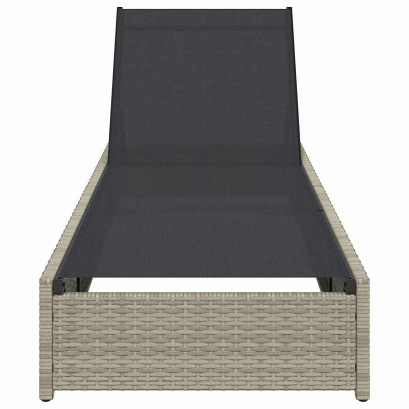 vidaXL Napozó párnával 1-személy Bézs 60 x 200 x 27cm polirattan