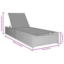 vidaXL Napozó párnával 1-személy Bézs 60 x 200 x 27cm polirattan