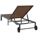 vidaXL Napozóágy 1-személy Barna 60 x 200 x 27cm polirattan