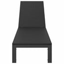 vidaXL Napozóágy 1-személy Fekete 60 x 200 x 27cm polirattan