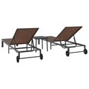 vidaXL Napozóágy párnával 3 pcs Barna 40 x 39 x 40.5cm polirattan