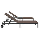 vidaXL Napozóágy párnával 3 pcs Barna 40 x 39 x 40.5cm polirattan