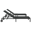 vidaXL Napozóágy párnával 3 pcs Fekete 40 x 39 x 40.5cm polirattan