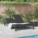vidaXL Napozóágy Fekete 206 x 115 x 75 cm polirattan