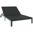 vidaXL Napozóágy Fekete 206 x 115 x 75 cm polirattan