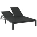 vidaXL Napozóágy Fekete 206 x 115 x 75 cm polirattan