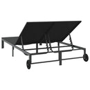 vidaXL Napozóágy Fekete 206 x 115 x 75 cm polirattan