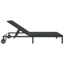 vidaXL Napozóágy Fekete 206 x 115 x 75 cm polirattan