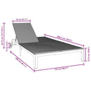 vidaXL Napozóágy Fekete 206 x 115 x 75 cm polirattan