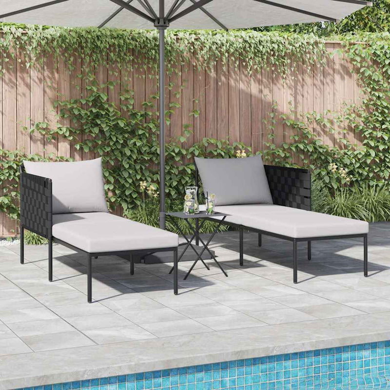 vidaXL Napozóágy párnával 2-személy Antracit 115 x 153 x 69.5cm Acél