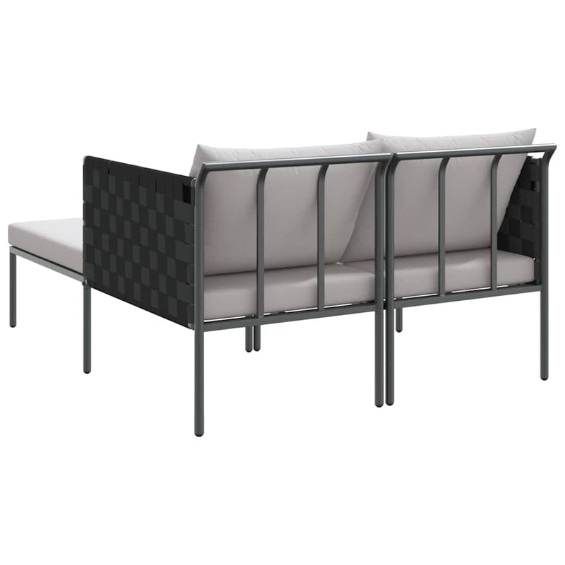 vidaXL Napozóágy párnával 2-személy Antracit 115 x 153 x 69.5cm Acél
