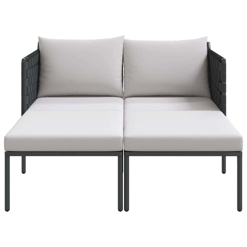 vidaXL Napozóágy párnával 2-személy Antracit 115 x 153 x 69.5cm Acél