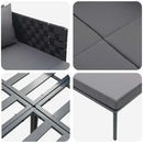 vidaXL Napozóágy párnával 2-személy Antracit 115 x 153 x 69.5cm Acél