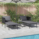 vidaXL Napozóágy párnával 2-személy Antracit 115 x 153 x 69.5cm Acél