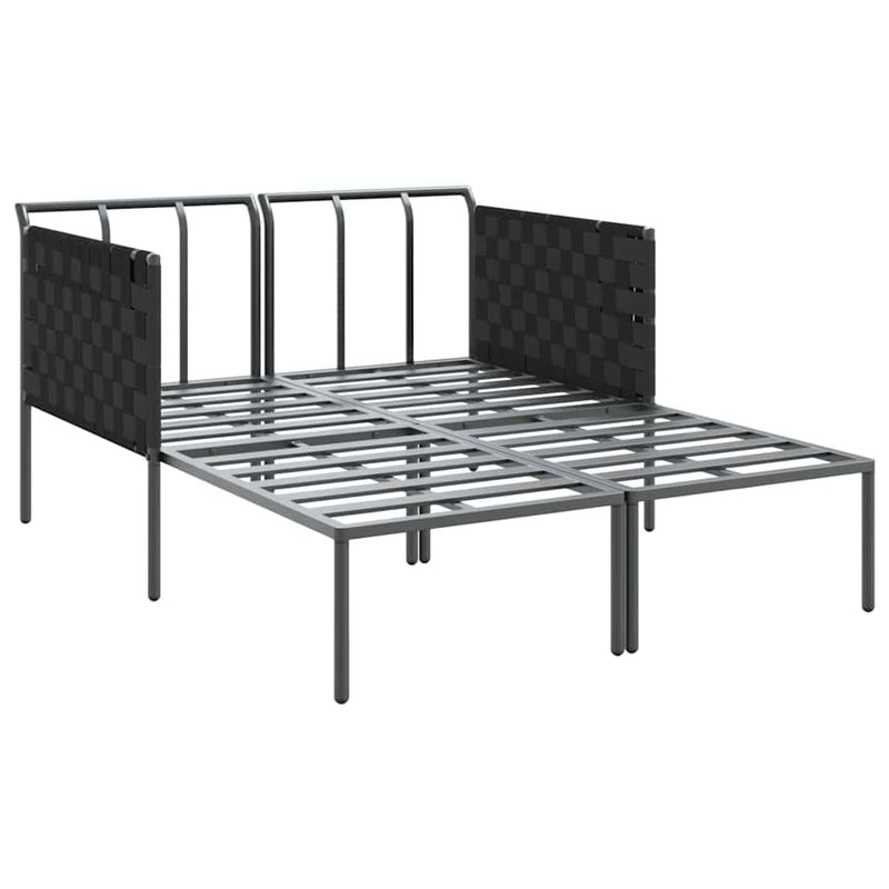 vidaXL Napozóágy párnával 2-személy Antracit 115 x 153 x 69.5cm Acél