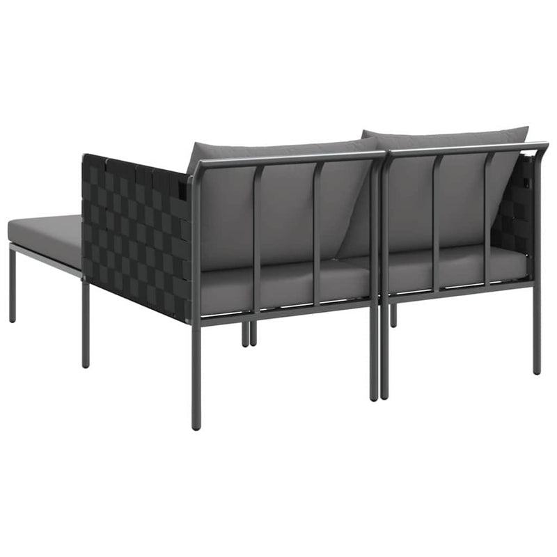 vidaXL Napozóágy párnával 2-személy Antracit 115 x 153 x 69.5cm Acél