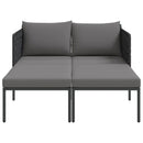 vidaXL Napozóágy párnával 2-személy Antracit 115 x 153 x 69.5cm Acél
