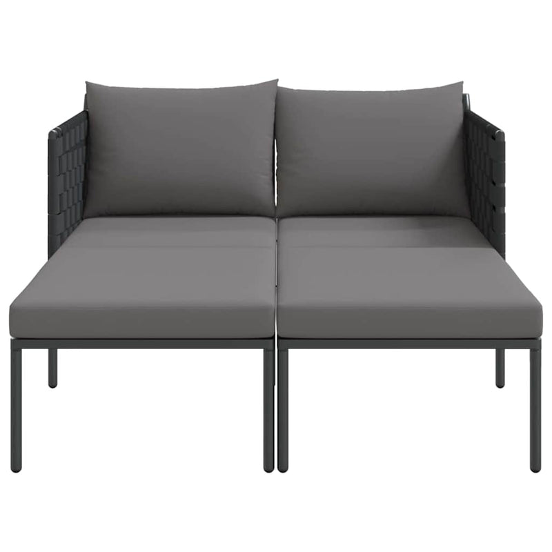 vidaXL Napozóágy párnával 2-személy Antracit 115 x 153 x 69.5cm Acél