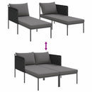 vidaXL Napozóágy párnával 2-személy Antracit 115 x 153 x 69.5cm Acél