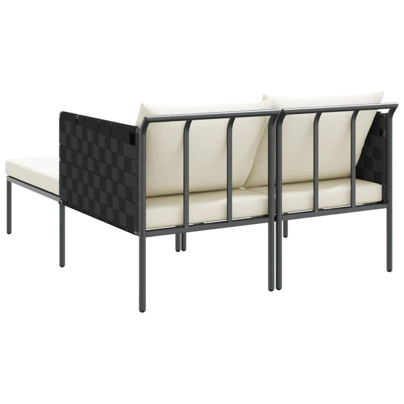 vidaXL Napozóágy párnával 2-személy Antracit 115 x 153 x 69.5cm Acél