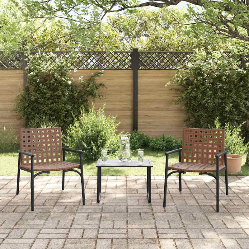 vidaXL Kerti Szék 2 pcs Fekete 79 x 56 x 73.5cm polirattan