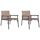 vidaXL Kerti Szék 2 pcs Barna 78 x 55,5 x 75,5 cm polirattan