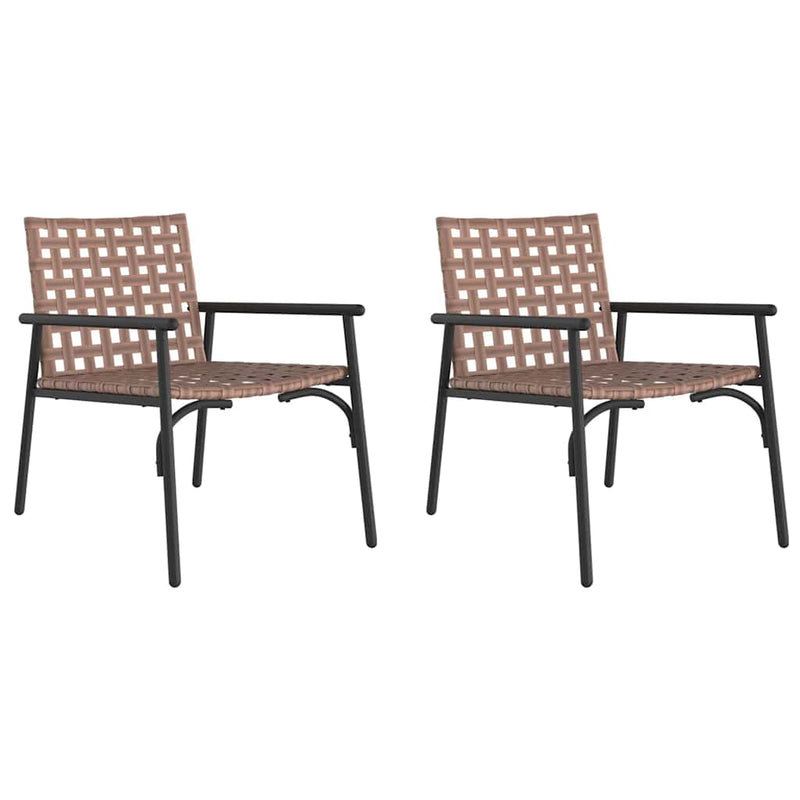 vidaXL Kerti Szék 2 pcs Fekete 79 x 56 x 73.5cm polirattan