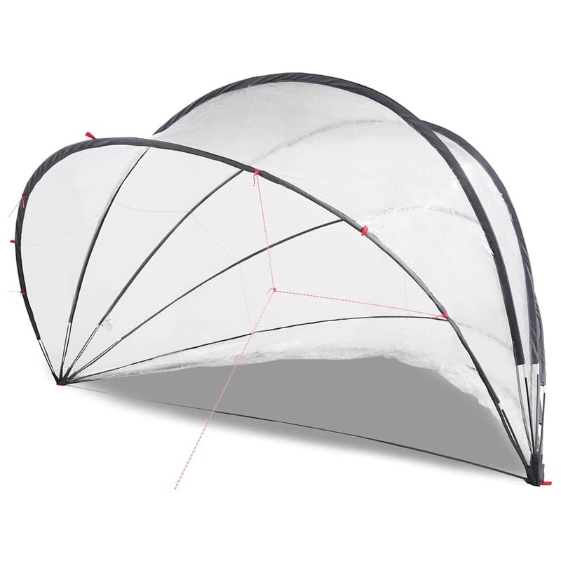 vidaXL Medence kupola Átlátszó 500 x 500 x 236 cm PVC