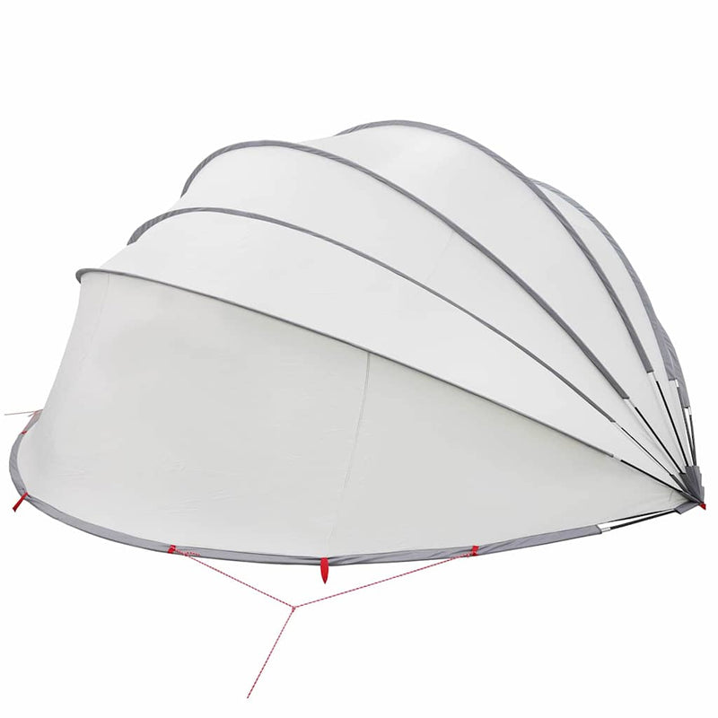 vidaXL Medence kupola Szürke és narancs 592 x 590 x 275 cm