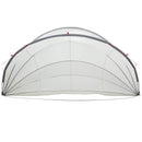 vidaXL Medence kupola Szürke és narancs 592 x 590 x 275 cm