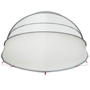 vidaXL Medence kupola Szürke és narancs 592 x 590 x 275 cm