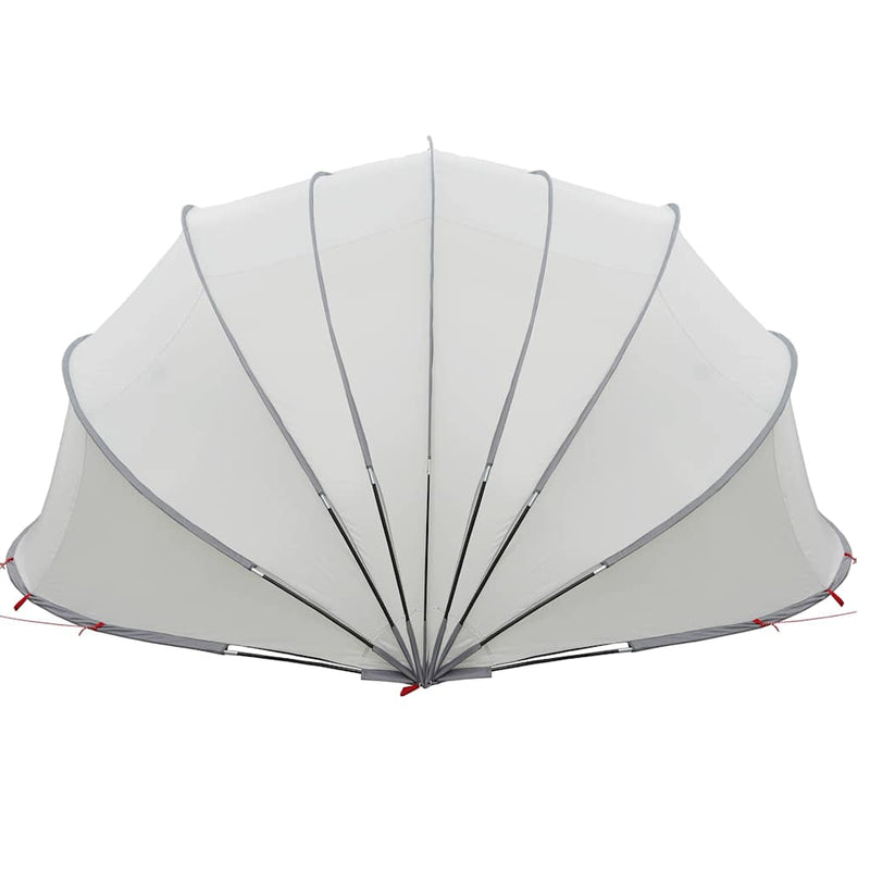 vidaXL Medence kupola Szürke és narancs 592 x 590 x 275 cm