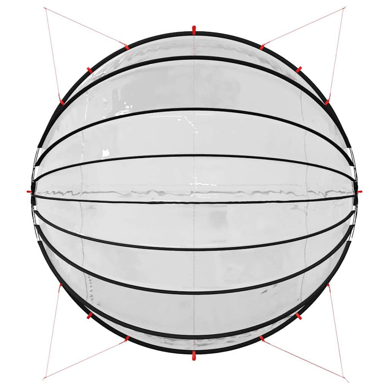 vidaXL Medence kupola Átlátszó 592 x 590 x 275 cm PVC