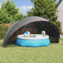 vidaXL Medence kupola Fekete 592 x 590 x 275 cm