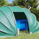 vidaXL Medencetábor Dóm 538 x 440 x 204 cm Tengeri Zöld