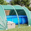 vidaXL Medencetábor Dóm 640 x 432 x 205 cm Tengeri Zöld