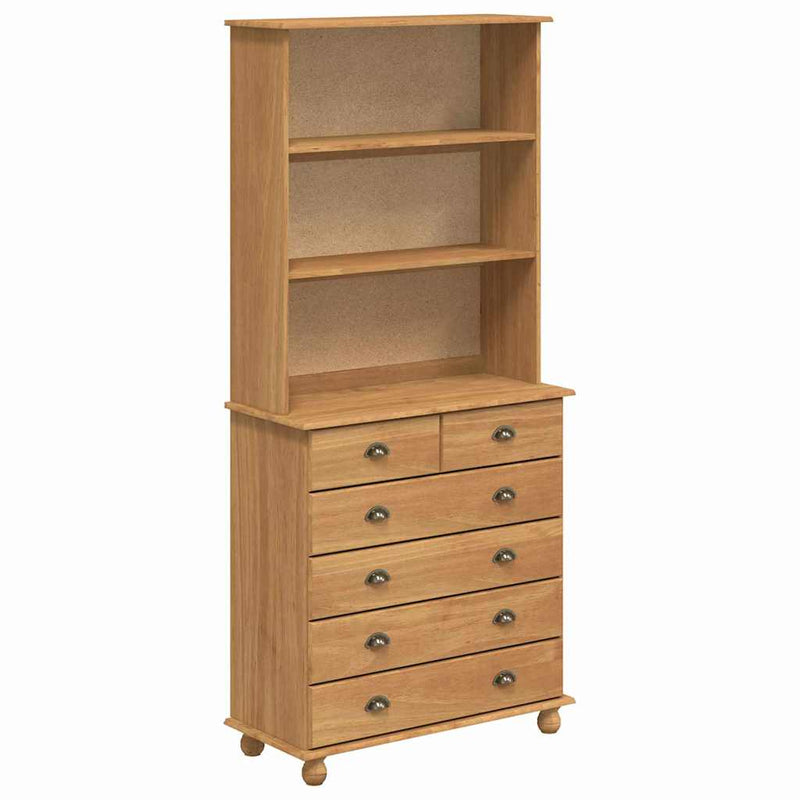 vidaXL Kagy fiókkal polcokkal Barna 91 x 40 x 200.5 cm Tömör fenyőfa