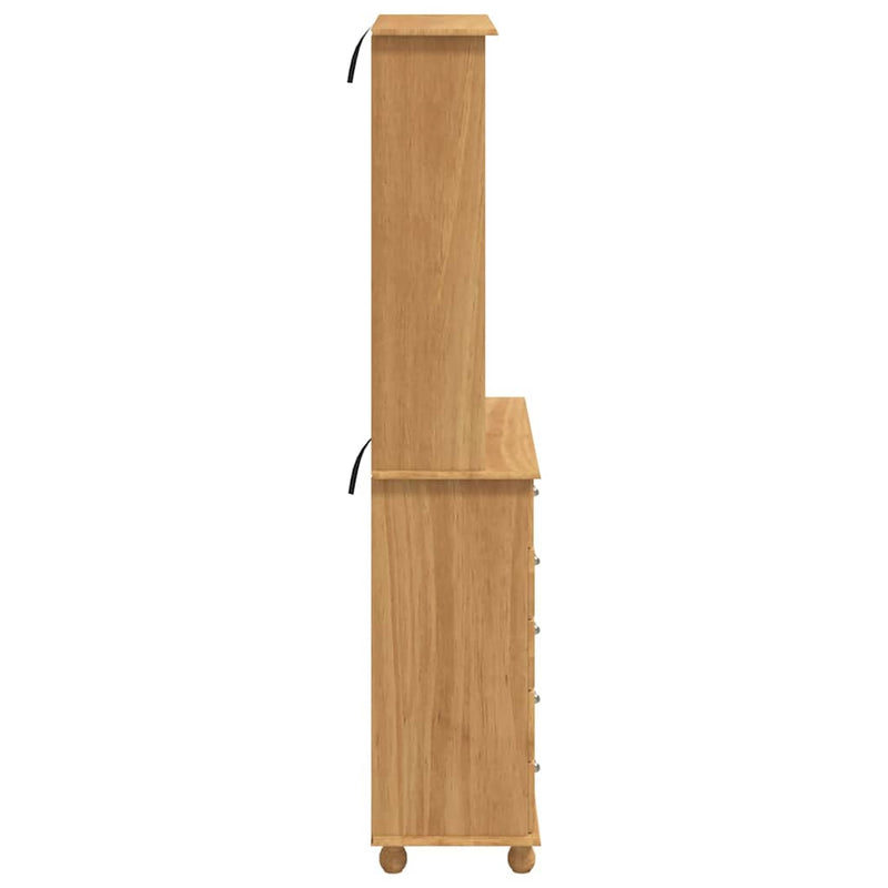 vidaXL Kagy fiókkal polcokkal Barna 91 x 40 x 200.5 cm Tömör fenyőfa