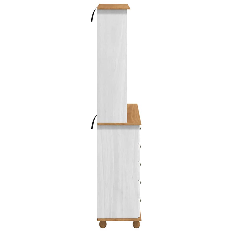 vidaXL Kagy fiókkal ASKIM Fehér 91 x 40 x 200.5 cm Tömör fenyőfa