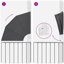 vidaXL Erkély adatvédelmi képernyő Fekete 115 x 115 cm szövet