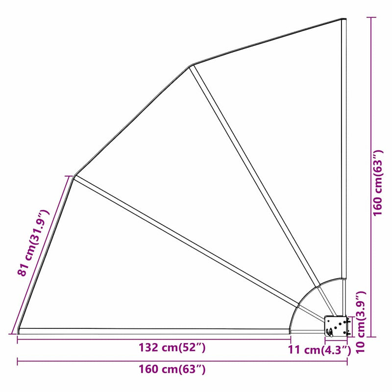 vidaXL Erkély adatvédelmi képernyő Fekete 160 x 160 cm szövet