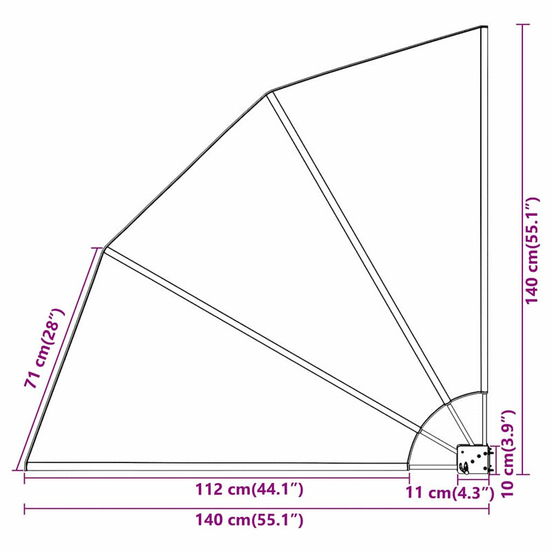 vidaXL Erkély adatvédelmi képernyő Sötétzöld 140 x 140 cm szövet