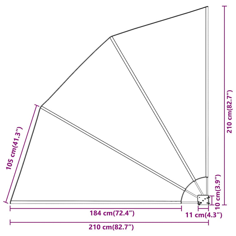 vidaXL Erkély adatvédelmi képernyő Fehér 210 x 210 cm szövet