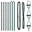 vidaXL Kerítésoszlop 7 pcs Zöld Acél
