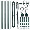 vidaXL Kerítésoszlop 7 pcs Zöld Acél