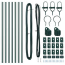 vidaXL Kerítésoszlop 7 pcs Zöld Acél