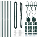 vidaXL Kerítésoszlop 7 pcs Zöld Acél