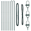 vidaXL Kerítésoszlop 7 pcs Zöld Acél